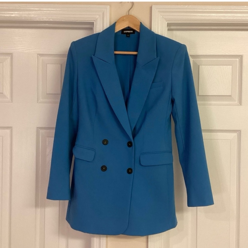 Express Blue Double-Breasted Women's